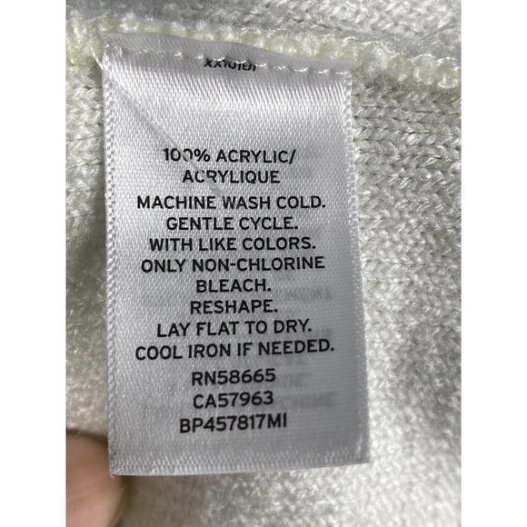 BP Womens Cable Tank Top‎ Ivory Fitted Ribbed Hem Scoop Neck Sleeveless Sz Large - Picture 5 of 5